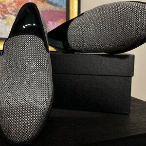 $1,450 Giuseppe Zanotti Men's Flavio 20 Rhinestone-Embellished Loafer Blk & Silv